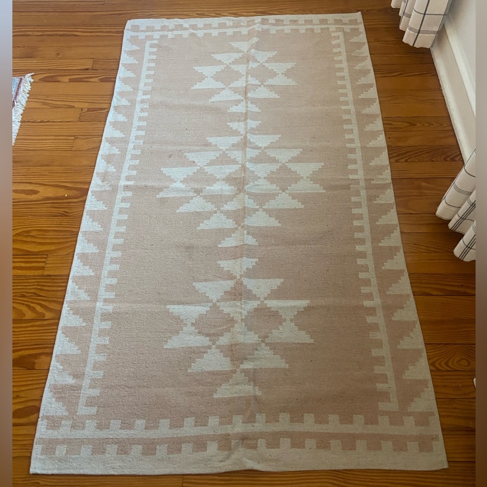 Area Rug Geometric Southwest Terracotta Cream 35”x58”